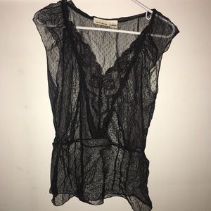 DKNY jeans sheer lace top